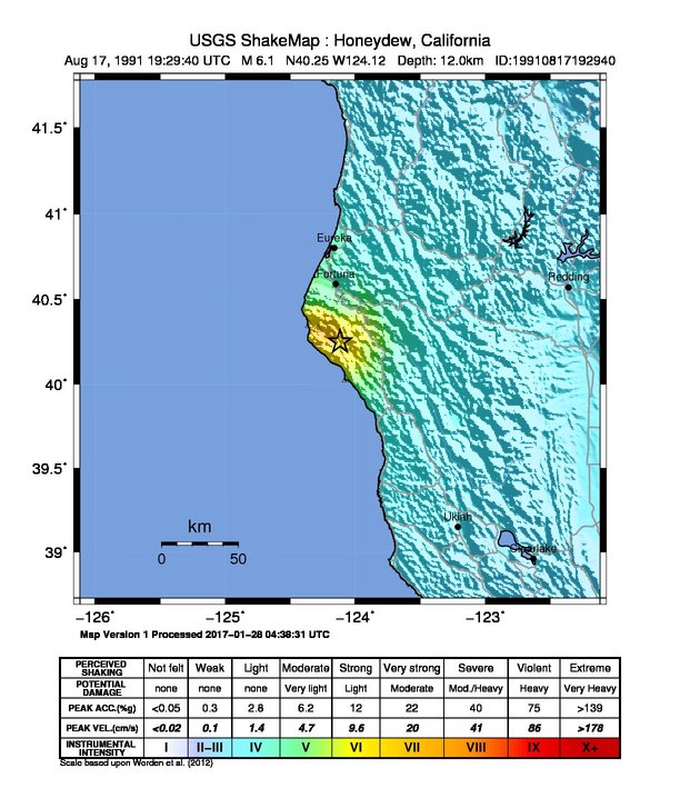 ShakeMap Intensity Thumbnail